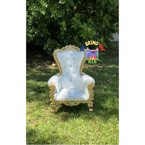 Kids throne Chair ( gold and white)